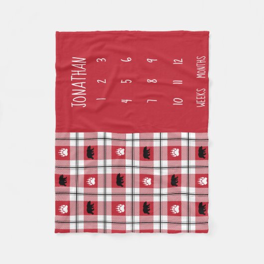 Rustikales rotes schwarzer u. weißer fleecedecke (Vorderseite)