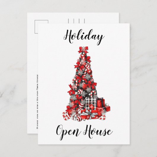 Rustikales Rotes Schwarzes Buffalo Karo Weihnachte Postkarte (Vorne/Hinten)