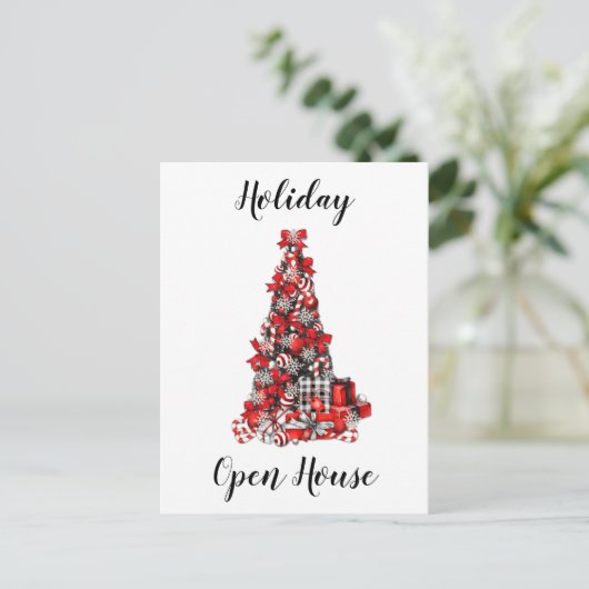 Rustikales Rotes Schwarzes Buffalo Karo Weihnachte Postkarte (Stehend Vorderseite)