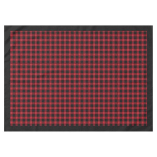 Rustikales Rotes Tablett Zeitloser Karierter Akzen Tischdecke (Vorderseite (Horizontal))
