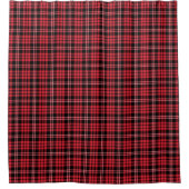 Rustikales rotes Tartan Kariertes Muster Duschvorhang (Vorderseite)
