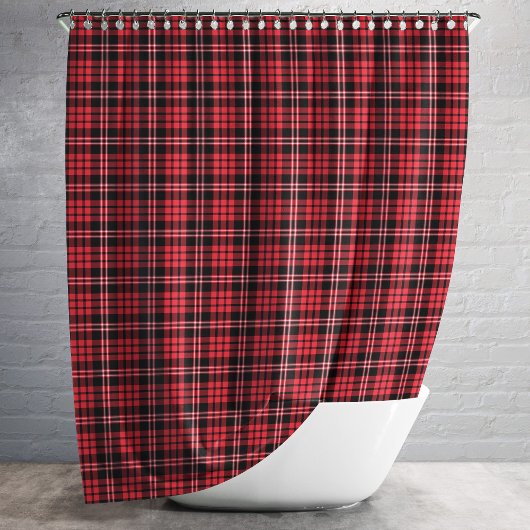 Rustikales rotes Tartan Kariertes Muster Duschvorhang