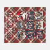 Rustikales Rotes Tartan Kariertes Personalisiertes Fleecedecke (Vorderseite (Horizontal))
