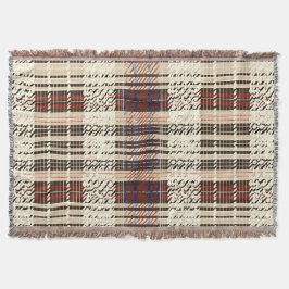 Rustikales rotes und Beige Tartan Muster Decke