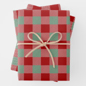 Rustikales rotes und grünes Kariertes Muster Geschenkpapier Set (Beispiel)