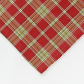 Rustikales, rotes und hellgrünes Kariertes Muster Fleecedecke (Ecke)