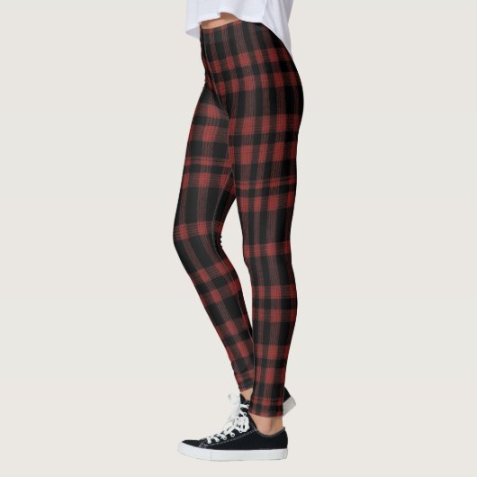 Rustikales rotes und Kariertes Muster Leggings (Links)