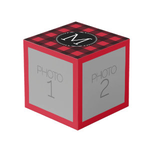 Rustikales rotes und schwarzes Buffalo Kariertes M Würfel