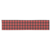 Rustikales rotes und schwarzes Flanell Kariertes M Kurzer Tischläufer (Horizontal)