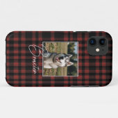Rustikales rotes und schwarzes Kariertes Muster Fo Case-Mate iPhone Hülle (Rückseite (Horizontal))
