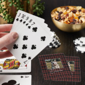 Rustikales rotes und schwarzes Kariertes Muster Fo Spielkarten (In Situ)
