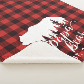 Rustikales Rotes und Schwarzes Papaybear Flanell P Sherpadecke (3/4)