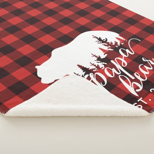 Rustikales Rotes und Schwarzes Papaybear Flanell P Sherpadecke (3/4)