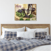 Rustikales Rotes und Weißes Weinglas Trauben Fass Leinwanddruck (Insitu (Schlafzimmer))