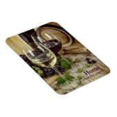 Rustikales Rotes und Weißes Weinglas Trauben Fass Magnet (Rechte Seite)