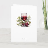 Rustikales Rotes Weinglas 70. Geburtstag Karte (Rückseite)