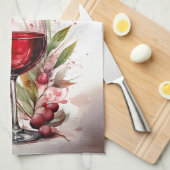 Rustikales Rotes Weinglas 80. Geburtstag Geschirrtuch (Viertel Falte)