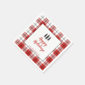 Rustikales Rotes & Weißes Gingham Flannel Weihnach Serviette (Ecke)