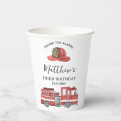 Rustikales Rotfeuerfahrzeug Geburtstagsparty Paper Pappbecher (Vorderseite)