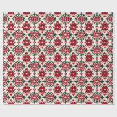 Rustikales Rotgrünes Weihnachtsgebäck Geschenkpapier (Flach)