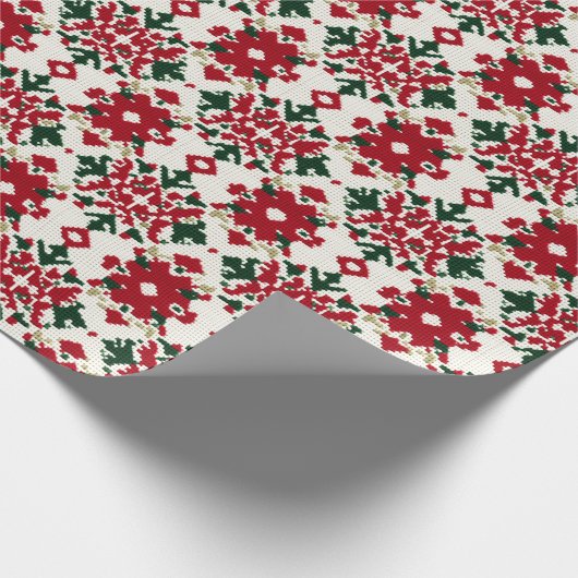 Rustikales Rotgrünes Weihnachtsgebäck Geschenkpapier (Ecke)