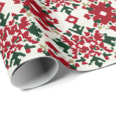 Rustikales Rotgrünes Weihnachtsgebäck Geschenkpapier (Rolleneckpunkt)