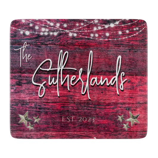 Rustikales Rotholz nach Jahrgang Schneidebrett (Vorderseite)