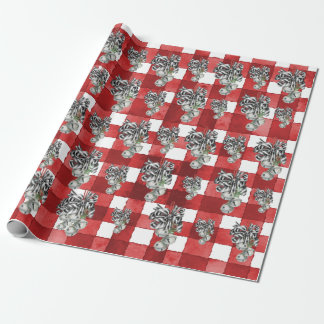 Rustikales Rotkariertes Noël Geschenkpapier