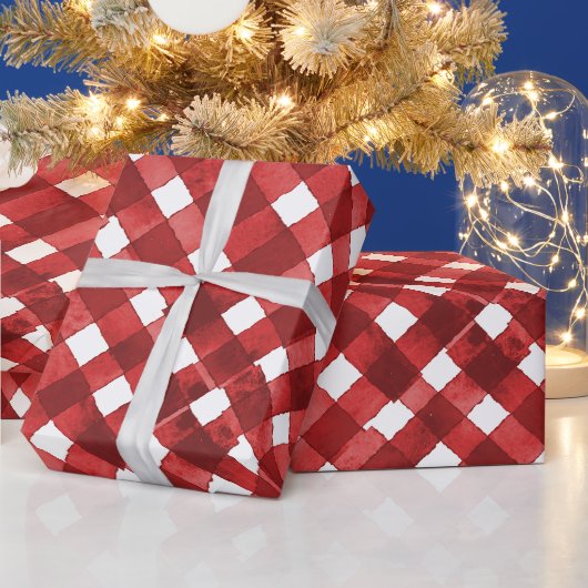 Rustikales Rotkariertes Noël Geschenkpapier (Feiertage)