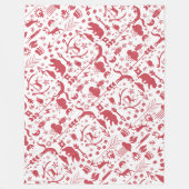 Rustikales Rotkopfbeer-Holzmuster Fleecedecke (Vorderseite)