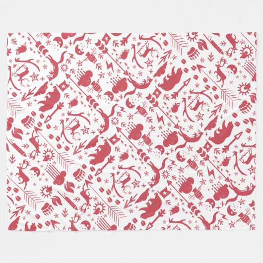 Rustikales Rotkopfbeer-Holzmuster Fleecedecke (Vorderseite (Horizontal))