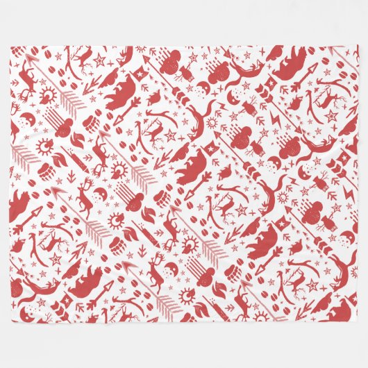 Rustikales Rotkopfbeer-Holzmuster Fleecedecke (Vorderseite (Horizontal))