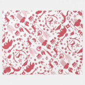 Rustikales Rotkopfbeer-Holzmuster Fleecedecke (Vorderseite (Horizontal))