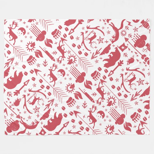 Rustikales Rotkopfbeer-Holzmuster Fleecedecke (Vorderseite (Horizontal))