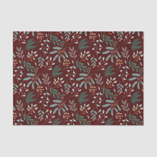 Rustikales Rotlichtfolienmuster Seidenpapier (Vorderseite)