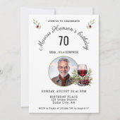 Rustikales Rotwein Glass Olive 50. Geburtstag Foto Einladung (Vorderseite)