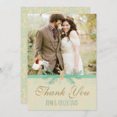 Rustikales Rotwild-Geweih DANKEN IHNEN, Dankeskarte (Vorne/Hinten)