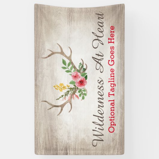 Rustikales Rotwild-GeweihBohemisches Banner (Vertikal)