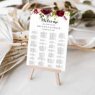 Rustikales Roush Burgundy Alphabetisches Seekarte Poster