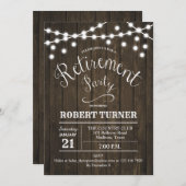 Rustikales Ruhestand Party Holzmuster Einladung (Vorne/Hinten)