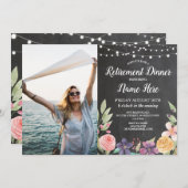 Rustikales Ruhestand-Party Raufreißhalle Blumenkoh Einladung (Vorne/Hinten)