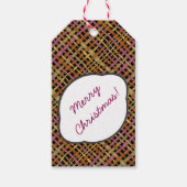 Rustikales Rumpf-Muster Pink mit Text-Gruß Geschenkanhänger (Vorderseite)