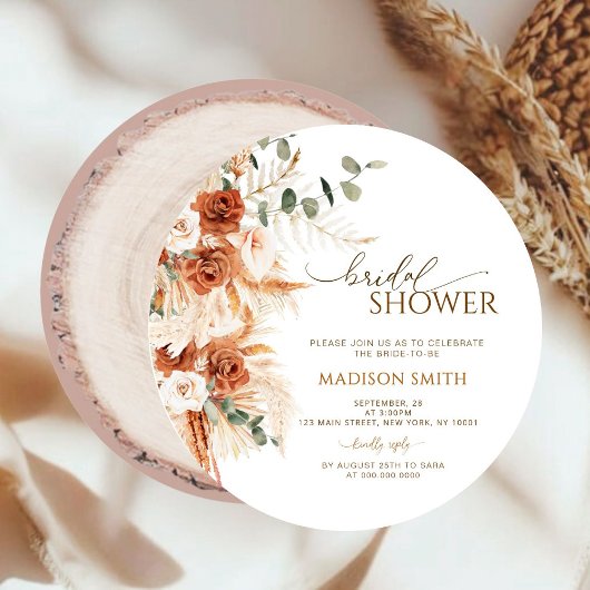 Rustikales Rundholz-Brautparty Einladung