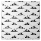 Rustikales Rundholz-Muster CUSTOM HINTERGRUNDFARBE Fliese (Vorderseite)