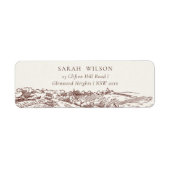Rustikales Rust Brown Winery Mountain Sketch Adres (Vorne)