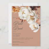 Rustikales Rust & Cream Fall Floral & Blätter Brun Einladung (Vorderseite)