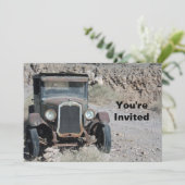 Rustikales Rustenkraftfahrzeug Foto Geburtstag Einladung (Stehend Vorderseite)