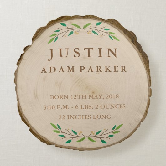 Rustikales, rustikales, runder Kinderpilz Rundes Kissen (Vorderseite)