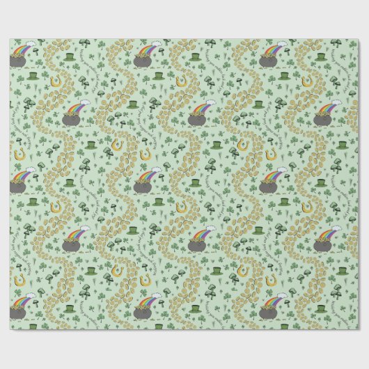 Rustikales S Pattern Green Irish Kleeblatts St Pat Geschenkpapier (Flach)