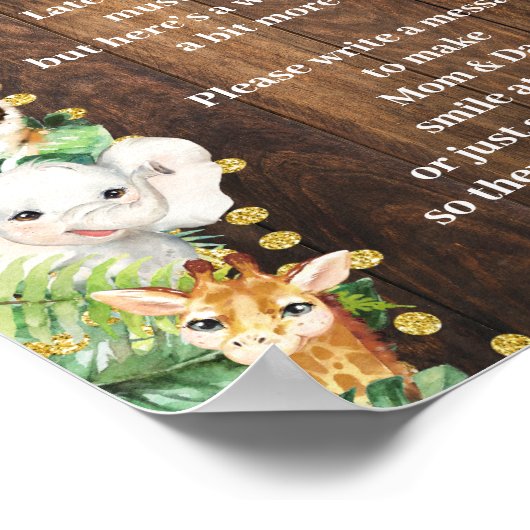 Rustikales Safari Spätabenddiapers Showspiel Poster (Ecke)